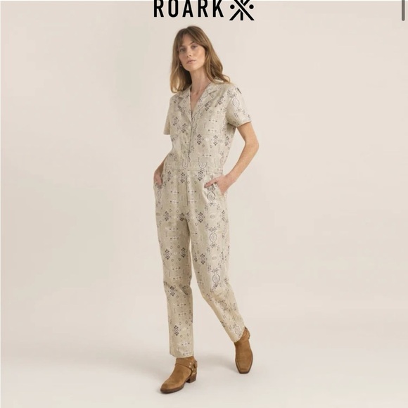 Roark Layover Tile Print Gorpcore Utilitarian Jumpsuit Stone Small